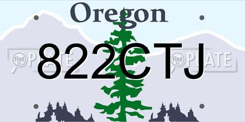 822CTJ Oregon License Plate