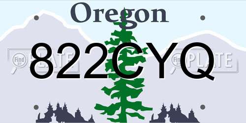 822CYQ Oregon License Plate