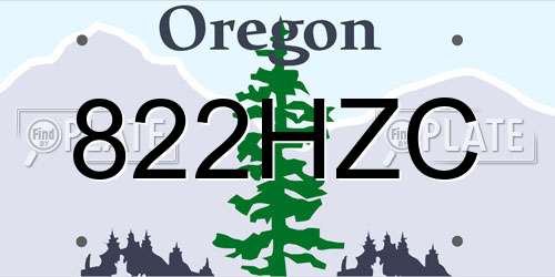 822HZC Oregon License Plate