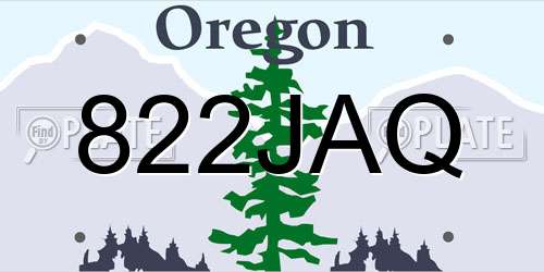 822JAQ Oregon License Plate