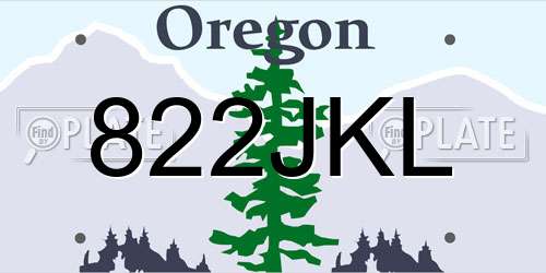 822JKL Oregon License Plate
