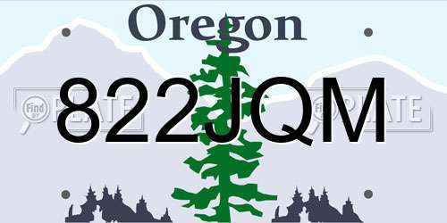 822JQM Oregon License Plate