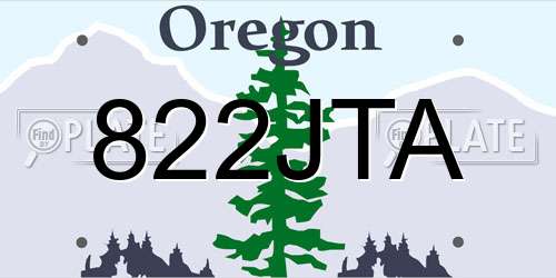 822JTA Oregon License Plate
