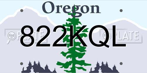 822KQL Oregon License Plate