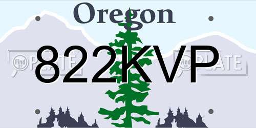 822KVP Oregon License Plate