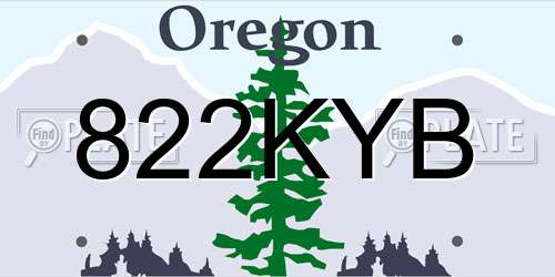 822KYB Oregon License Plate