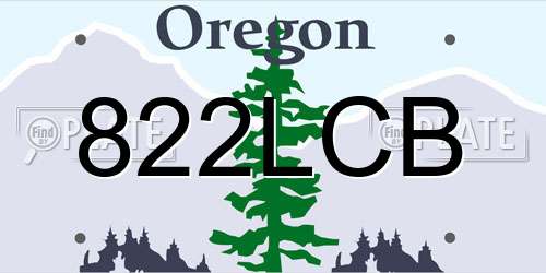 822LCB Oregon License Plate