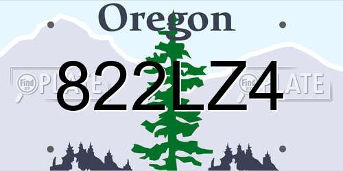 822LZ4 Oregon License Plate