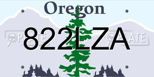 822LZA Oregon License Plate