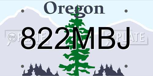 822MBJ Oregon License Plate