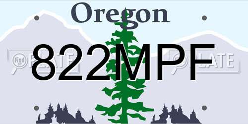 822MPF Oregon License Plate