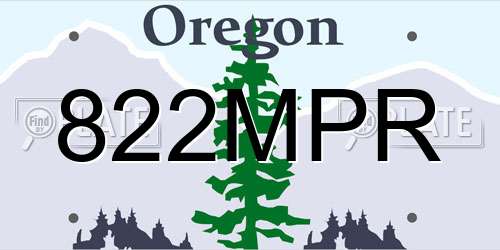 822MPR Oregon License Plate