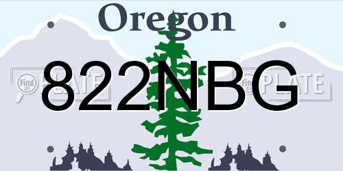 822NBG Oregon License Plate