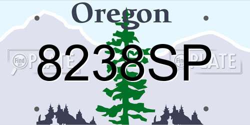 8238SP Oregon License Plate