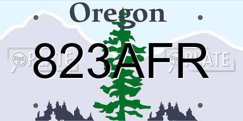 823AFR Oregon License Plate