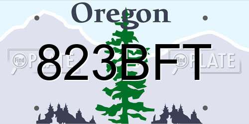 823BFT Oregon License Plate