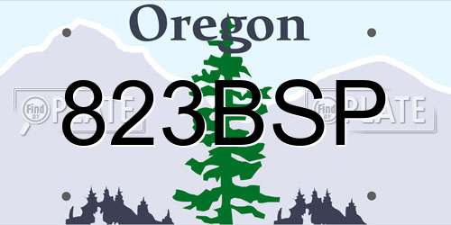823BSP Oregon License Plate