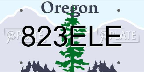 823ELE Oregon License Plate