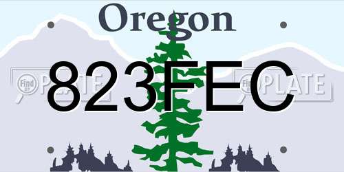 823FEC Oregon License Plate