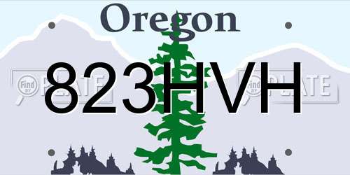 823HVH Oregon License Plate