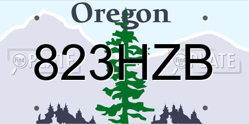 823HZB Oregon License Plate
