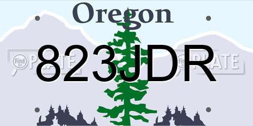 823JDR Oregon License Plate