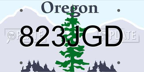 823JGD Oregon License Plate