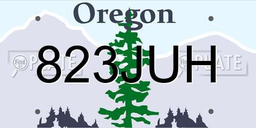 823JUH Oregon License Plate
