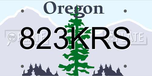 823KRS Oregon License Plate
