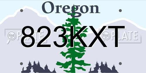 823KXT Oregon License Plate