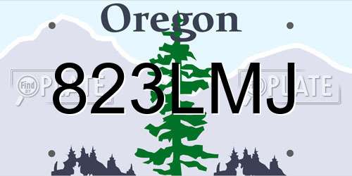 823LMJ Oregon License Plate