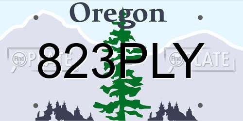 823PLY Oregon License Plate