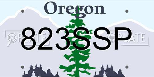 823SSP Oregon License Plate