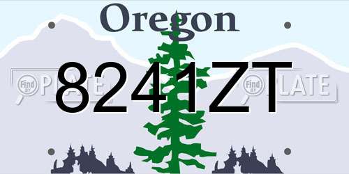 8241ZT Oregon License Plate