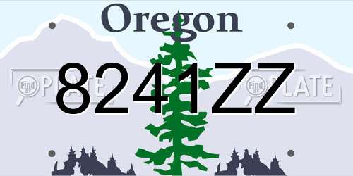 8241ZZ Oregon License Plate