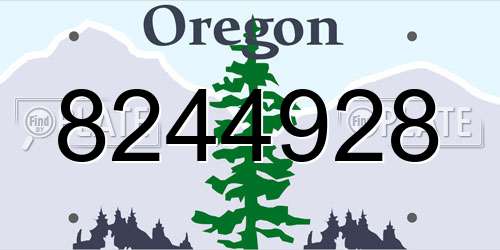 8244928 Oregon License Plate