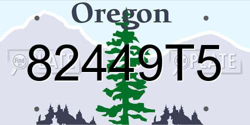82449T5 Oregon License Plate