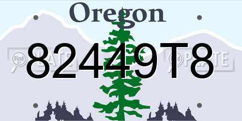 82449T8 Oregon License Plate
