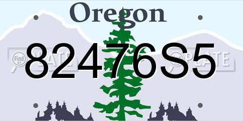 82476S5 Oregon License Plate