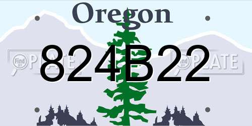 824B22 Oregon License Plate