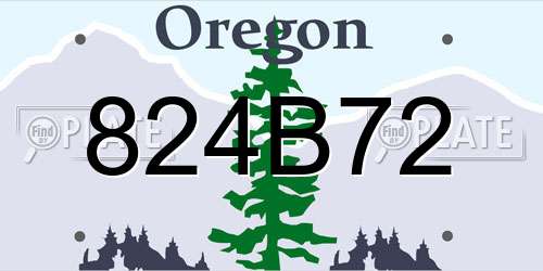 824B72 Oregon License Plate