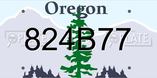 824B77 Oregon License Plate