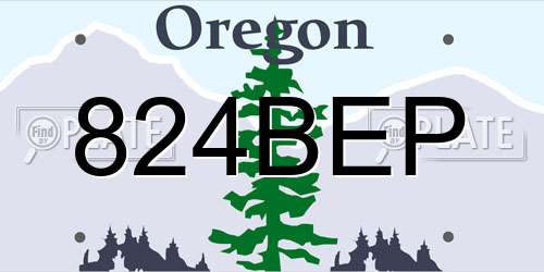 824BEP Oregon License Plate