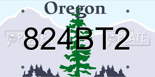 824BT2 Oregon License Plate
