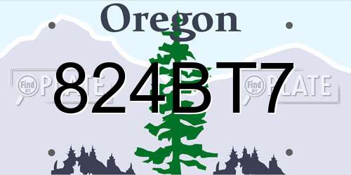 824BT7 Oregon License Plate