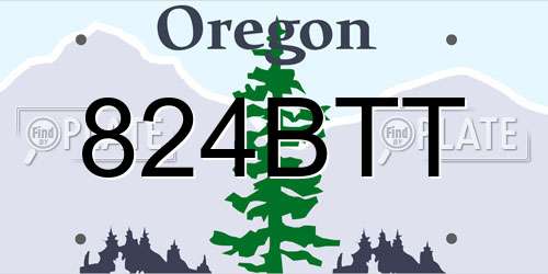 824BTT Oregon License Plate