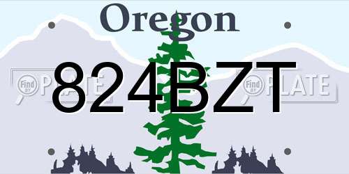 824BZT Oregon License Plate