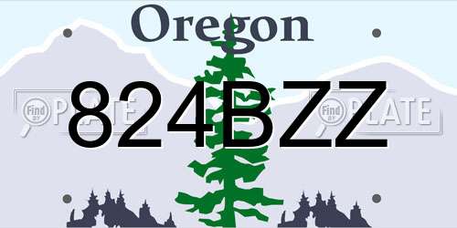 824BZZ Oregon License Plate