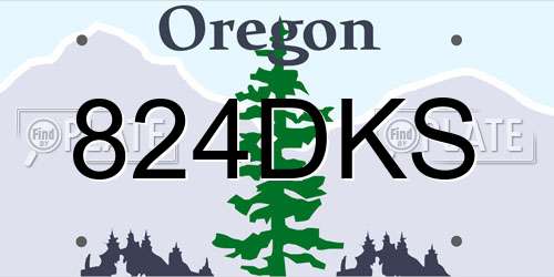 824DKS Oregon License Plate