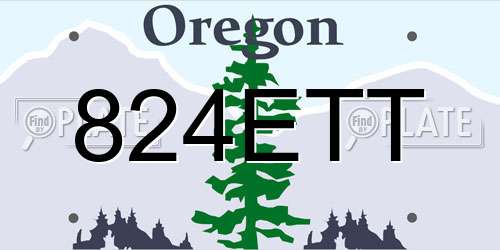 824ETT Oregon License Plate